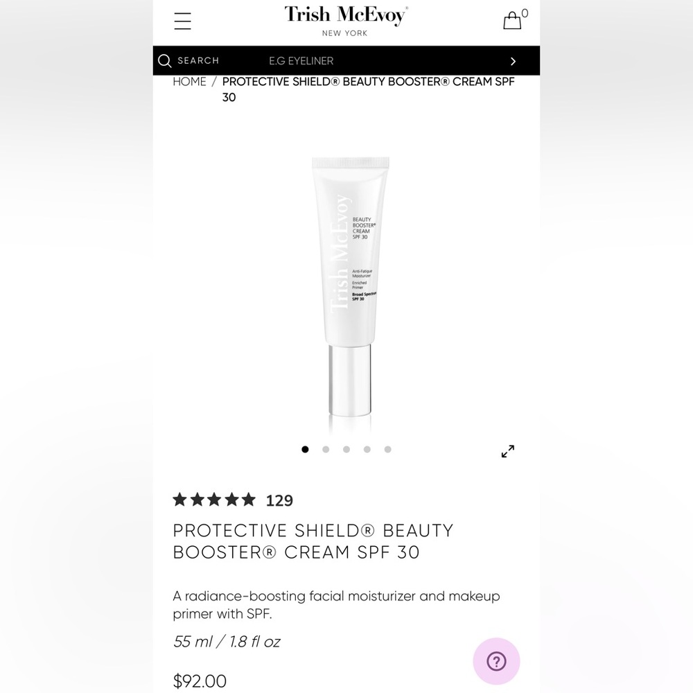 Trish McEvoy beauty booster cream spf 30. Anti-fatigue moisturizer/primer